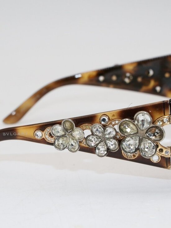 Bvlgari 856-B 502/73 Tortoise Shell Crystal Sunglasses Frames - 59-18-115 main image 7